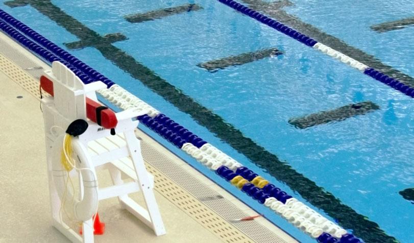 One of the Natatorium's lifeguard stands by the water